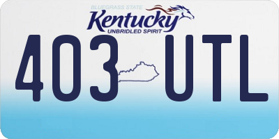 KY license plate 403UTL