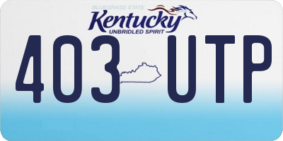 KY license plate 403UTP