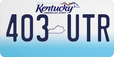 KY license plate 403UTR