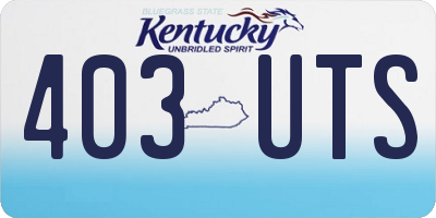 KY license plate 403UTS