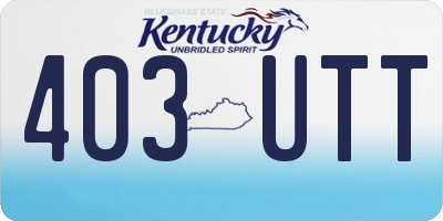 KY license plate 403UTT