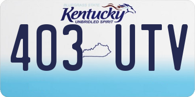 KY license plate 403UTV