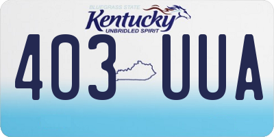 KY license plate 403UUA