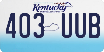 KY license plate 403UUB