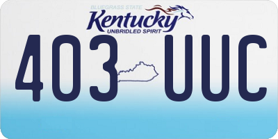 KY license plate 403UUC