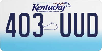 KY license plate 403UUD