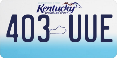 KY license plate 403UUE