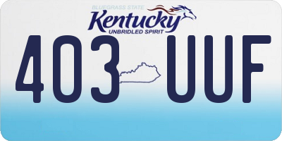 KY license plate 403UUF