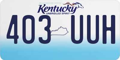 KY license plate 403UUH