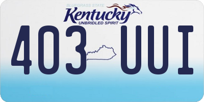 KY license plate 403UUI