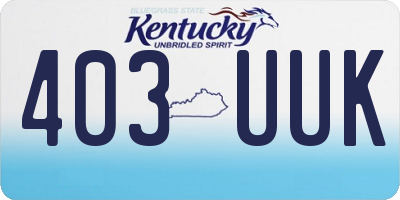 KY license plate 403UUK