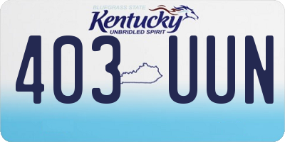 KY license plate 403UUN