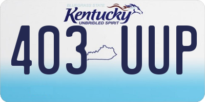 KY license plate 403UUP