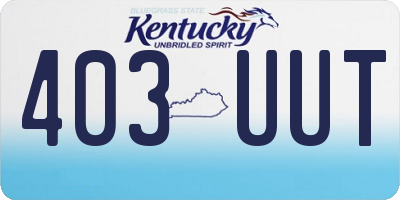 KY license plate 403UUT