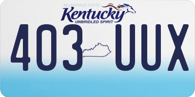 KY license plate 403UUX