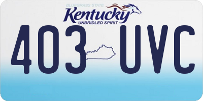 KY license plate 403UVC