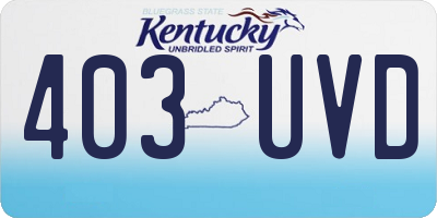 KY license plate 403UVD
