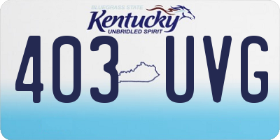 KY license plate 403UVG