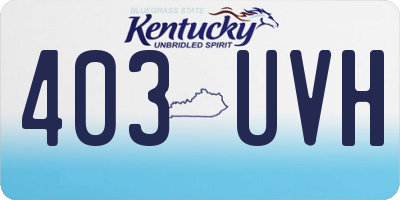 KY license plate 403UVH