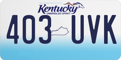 KY license plate 403UVK