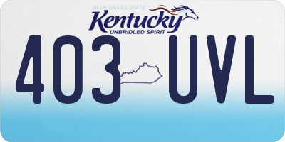 KY license plate 403UVL