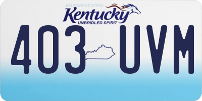 KY license plate 403UVM