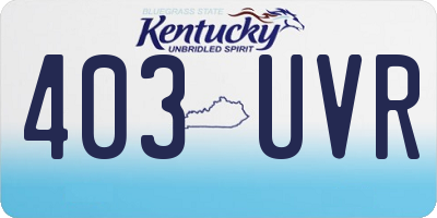 KY license plate 403UVR