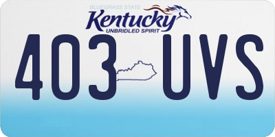 KY license plate 403UVS