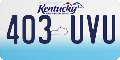 KY license plate 403UVU