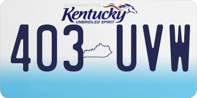 KY license plate 403UVW