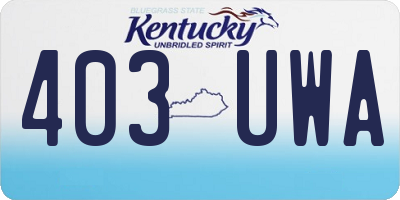 KY license plate 403UWA