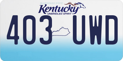 KY license plate 403UWD