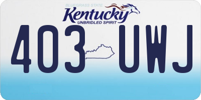 KY license plate 403UWJ