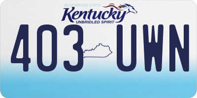 KY license plate 403UWN