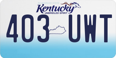 KY license plate 403UWT