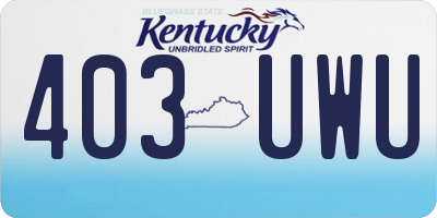 KY license plate 403UWU