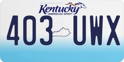 KY license plate 403UWX