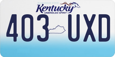 KY license plate 403UXD