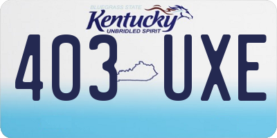KY license plate 403UXE