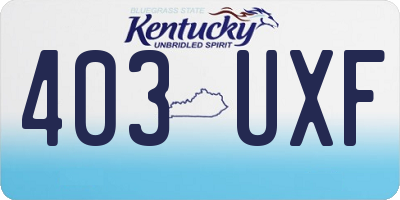 KY license plate 403UXF
