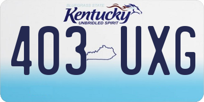 KY license plate 403UXG