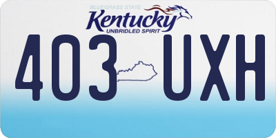 KY license plate 403UXH