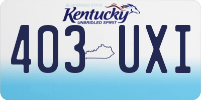 KY license plate 403UXI