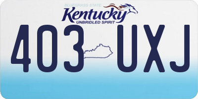 KY license plate 403UXJ