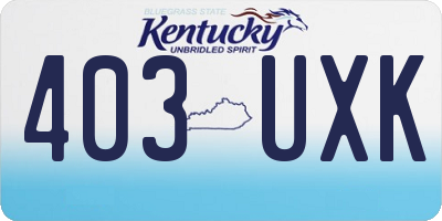 KY license plate 403UXK