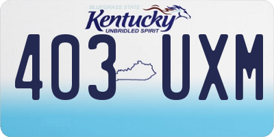 KY license plate 403UXM