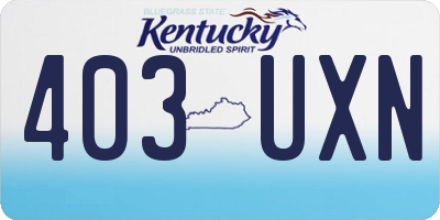 KY license plate 403UXN