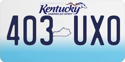 KY license plate 403UXO