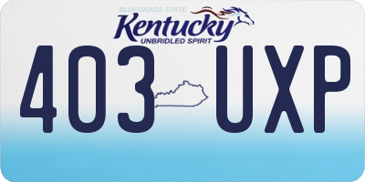 KY license plate 403UXP