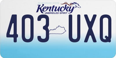 KY license plate 403UXQ